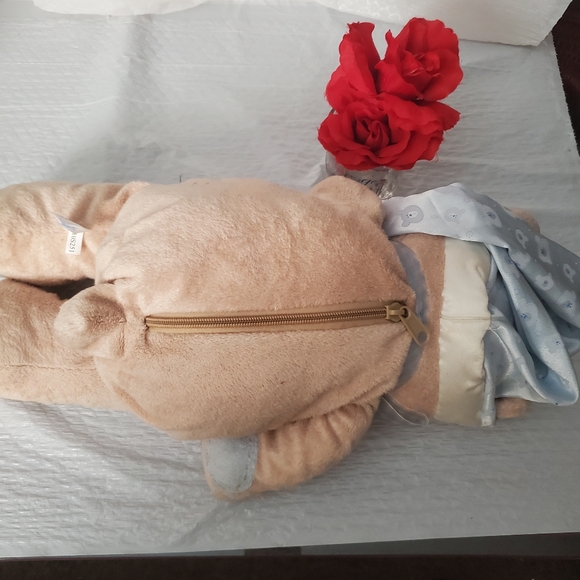 Baby Gund Blue PJ Bag VGC 21" SEWN EYES W/zipper - Picture 6 of 10